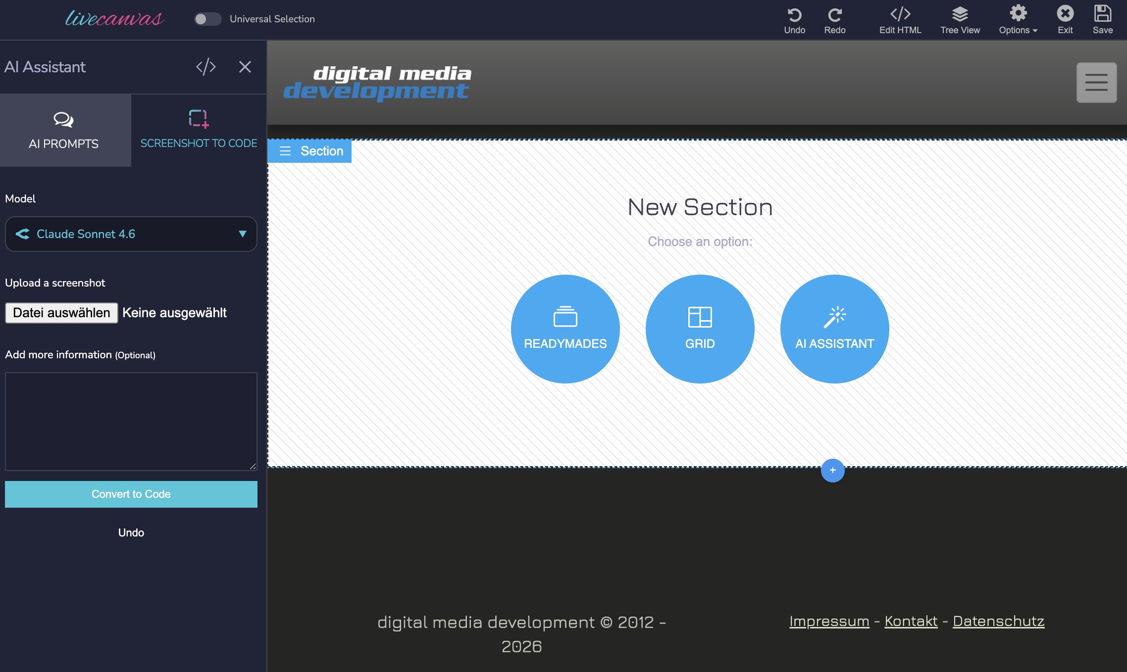 livecanvas page builder screenshot